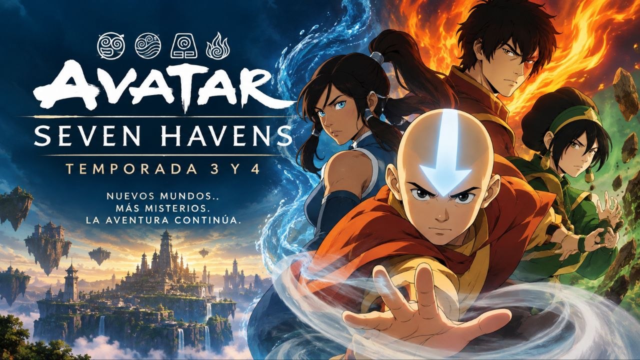 Pavi y el universo fantástico de Avatar: Seven Havens en una ilustración editorial.